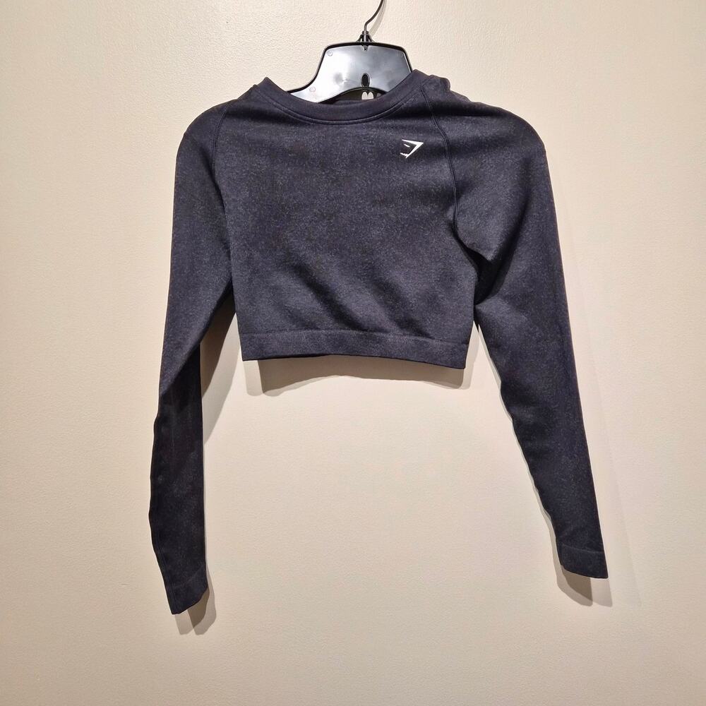 Gymshark Vital Seamless Medium Dark Gray Long Sleeve Cropped Shirt